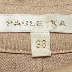 مملوكة مسبقًا Paule Ka Beige/Black Satin and Jersey Ruche Top S