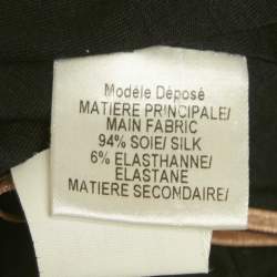 مملوكة مسبقًا Paule Ka Beige/Black Satin and Jersey Ruche Top S