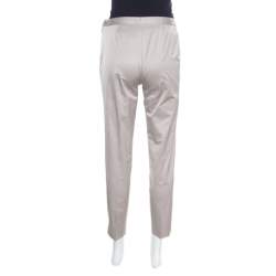 Paule Ka Beige Embroidered Waist Detail Cropped Pants M