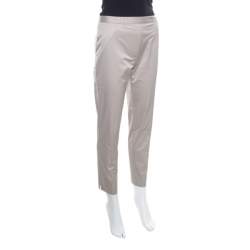 Paule Ka Beige Embroidered Waist Detail Cropped Pants M