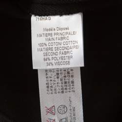 Paule Ka  Monochrome Colorblock Cotton Ruffle Trim Cap Sleeve Dress M