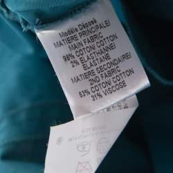 Pre Owned Paule Ka Bicolor Cotton Lace Bodice Ruched Waist Sleeveless Dress M