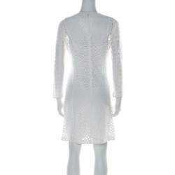 Paule Ka White Multi Lace Long Sleeve Shift Dress M
