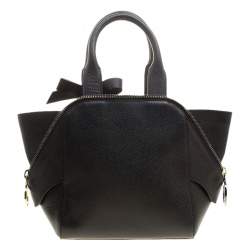Paule Ka Black/Beige Leather and Leopard Print Calfhair Tote