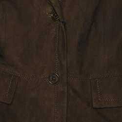 Pre Owned N.O.W by Persona Moss Green Suede Single Breasted Jacket XL