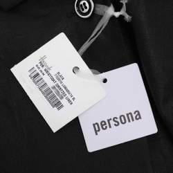 مملوكة مسبقًا معطف خصر من الكتان الأسود بواسطة بيرسونا كبير