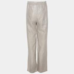Pre Owned Persona Metallic Beige Linen Wide Leg Trousers XL