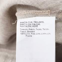 Pre Owned Persona Metallic Beige Linen Wide Leg Trousers XL