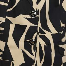 مملوكة مسبقًا Perte by Krizia Black/Beige Stretch Cotton Single Breasted Blazer XL