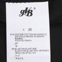 مملوكة مسبقًا Perte by Krizia Black/Beige Stretch Cotton Single Breasted Blazer XL