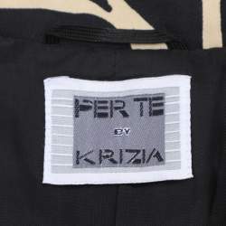 مملوكة مسبقًا Perte by Krizia Black/Beige Stretch Cotton Single Breasted Blazer XL