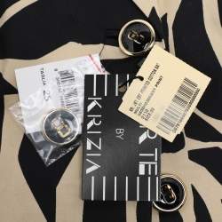 مملوكة مسبقًا Perte by Krizia Black/Beige Stretch Cotton Single Breasted Blazer XL