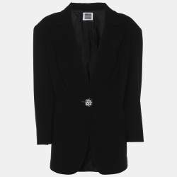 Pre Owned Perte by Krizia Black Crepe Single Breasted Blazer XL