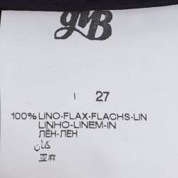 Pre Owned بليزر بيرتي باي كريزيا كتان بنفسجي بزرار فردي مقاس كبير - لارج