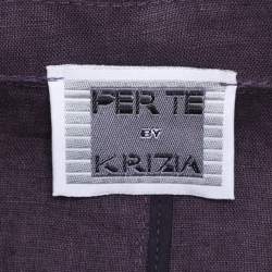 Pre Owned بليزر بيرتي باي كريزيا كتان بنفسجي بزرار فردي مقاس كبير - لارج