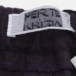 مملوكة مسبقًا Perte by Krizia Purple Linen Trousers XXL