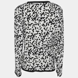 Pre Owned Perte by Krizia White/Black Ottoman Spot Print Shirt Jacket L