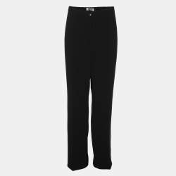 Pre Owned Perte by Krizia Black Stretch Crepe Pants XL