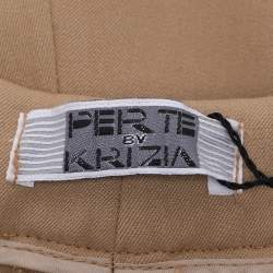 Pre Owned Perte by Krizia Brown Crepe Straight Leg Trousers XL