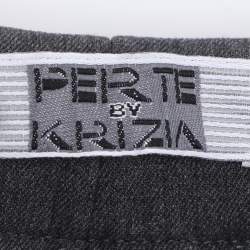 Pre Owned Perte by Krizia Grey Polyester Blend Fabric Trousers XL