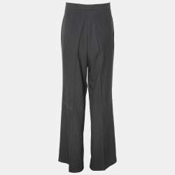 Pre Owned Perte by Krizia Grey Polyester Blend Fabric Trousers XL