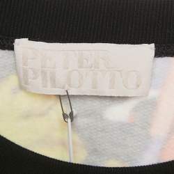 Peter Pilotto Black Ruc Printed Cotton Sweater M