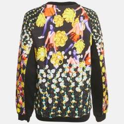 Peter Pilotto Black Ruc Printed Cotton Sweater M