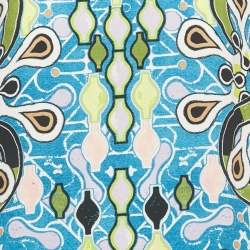Pre Owned Peter Pilotto Blue Printed Crepe Cube Dress M