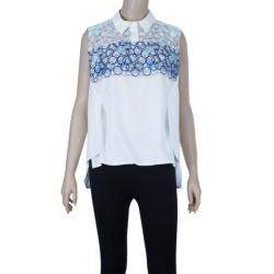 Pre Owned Peter Pilotto White Sleeveless Blouse S
