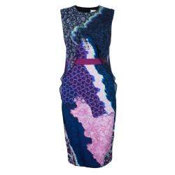 Pre Owned Peter Pilotto Multicolor Print Criss Cross Sleeveless Dress M