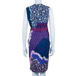 Pre Owned Peter Pilotto Multicolor Print Criss Cross Sleeveless Dress M