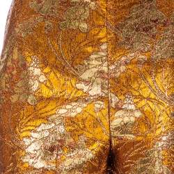 Pre Owned Peter Pilotto Metallic Floral Lurex and Jacquard Tapered Trousers S