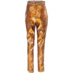 Pre Owned Peter Pilotto Metallic Floral Lurex and Jacquard Tapered Trousers S