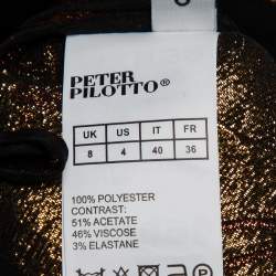 Pre Owned Peter Pilotto Metallic Floral Lurex and Jacquard Tapered Trousers S