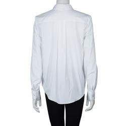 Pre Owned Peter Pilotto White Lace Detail Long Sleeve  Eero Blouse M