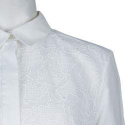 Pre Owned Peter Pilotto White Lace Detail Long Sleeve  Eero Blouse M