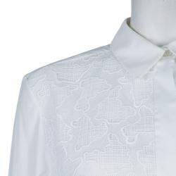 Pre Owned Peter Pilotto White Lace Detail Long Sleeve  Eero Blouse M
