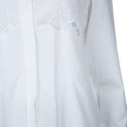 Pre Owned Peter Pilotto White Lace Detail Long Sleeve  Eero Blouse M