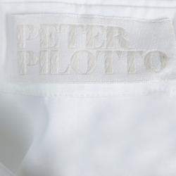 Pre Owned Peter Pilotto White Lace Detail Long Sleeve  Eero Blouse M