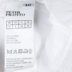 Pre Owned Peter Pilotto White Lace Detail Long Sleeve  Eero Blouse M