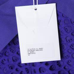 Peter Pilotto Blue Broderie Anglaise Sleeveless Shirt M