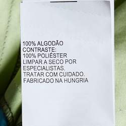 Pre Owned Peter Pilotto Green Cotton Cut work Detail Off Shoulder Top M