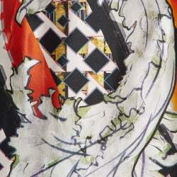 Pre Owned Peter Pilotto Multicolor Printed Silk Ruffled Knee-Length Skirt S