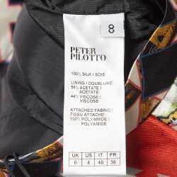 Pre Owned Peter Pilotto Multicolor Printed Silk Ruffled Knee-Length Skirt S