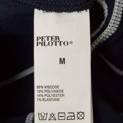 Peter Pilotto Navy Blue Jacquard Knit Flared Skirt M