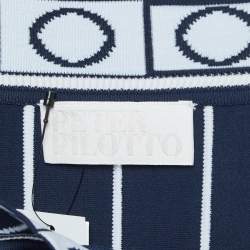 Peter Pilotto Navy Blue Jacquard Knit Flared Skirt M