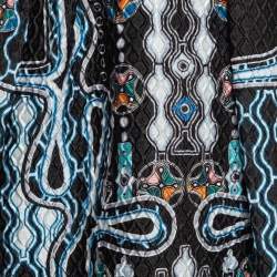 Peter Pilotto Blue/Multicolor Printed Crepe Midi Skirt S