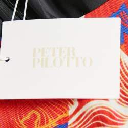 Pre Owned Peter Pilotto Orchid Beam Orange Stretch Silk Mini Dress M