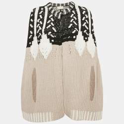 Peter Pilotto Beige Cable Knit Intarsia Poncho M