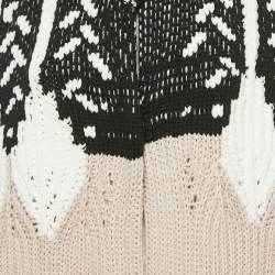 Peter Pilotto Beige Cable Knit Intarsia Poncho M